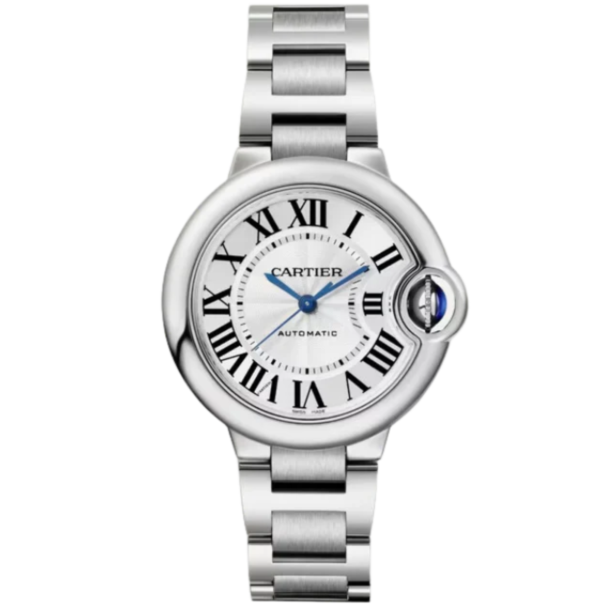 BALLON BLEU DE CARTIER 33 MM STAINLESS STEEL WITH GUILLOCHE SILVER DIAL