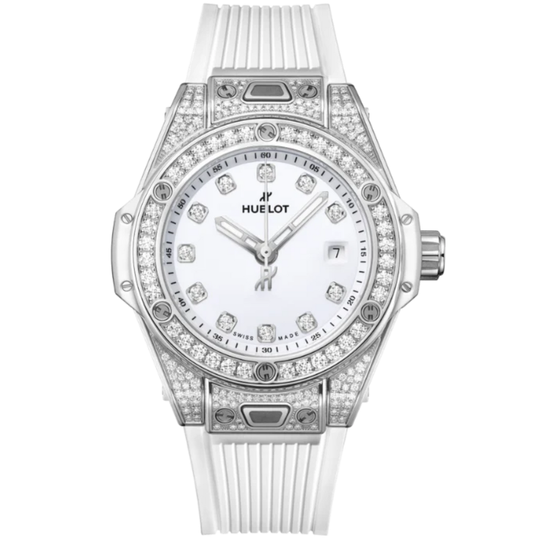 Big Bang 33mm ONE CLICK STEEL WHITE PAVÉ DIAMOND MARKERS