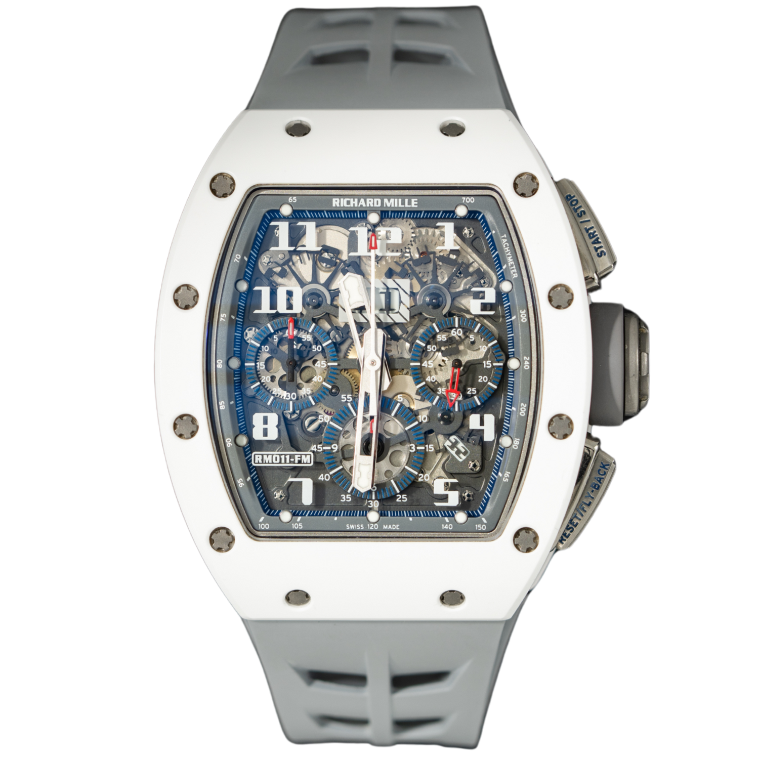 Richard Mille RM011 “St Tropez” White Ceramic NTPT Side Chronograph