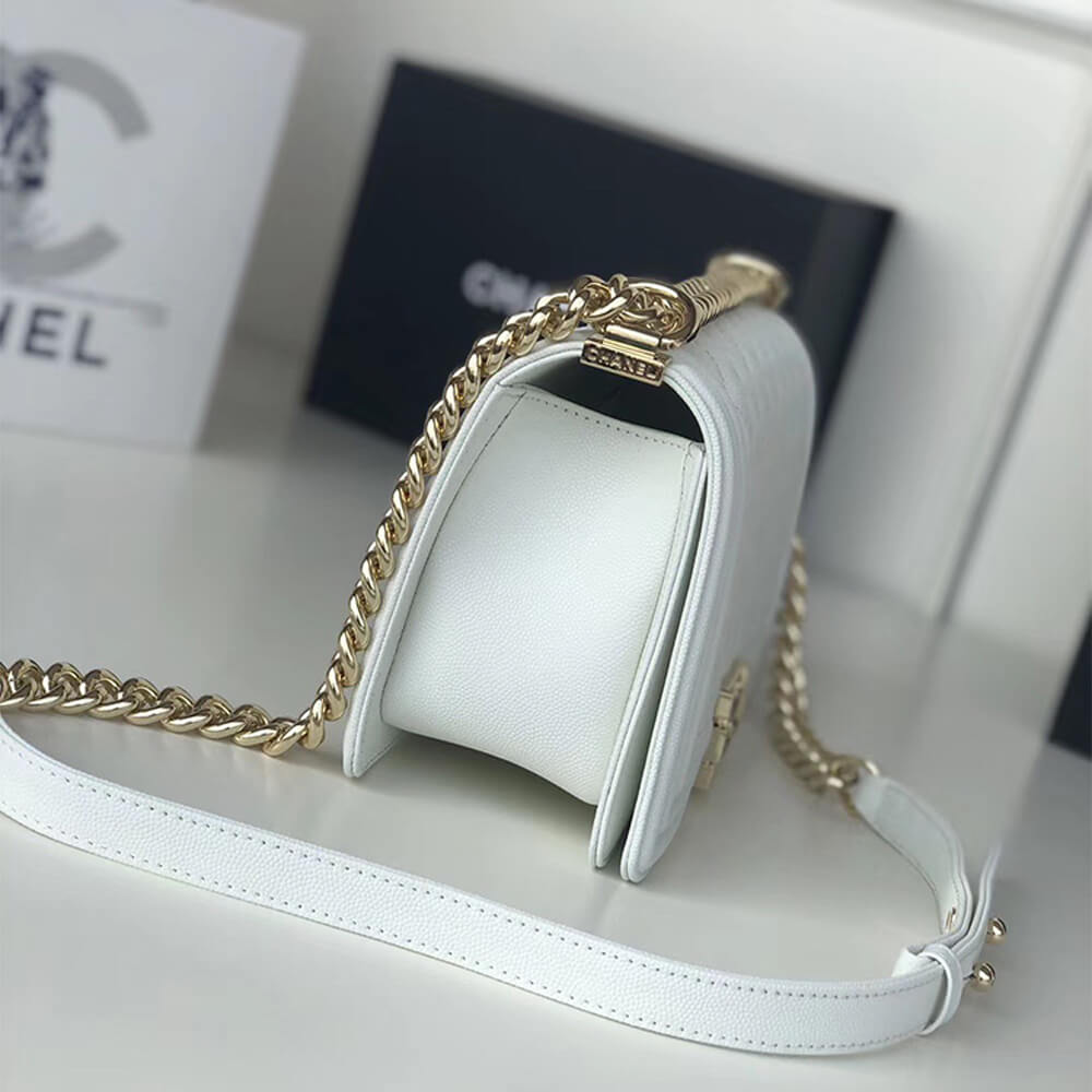 Boy Chanel inspired Bags In white - pochettereps