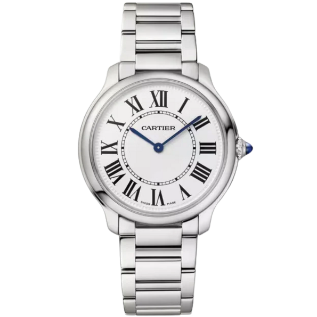 RONDE MUST DE CARTIER 36 MM STAINLESS STEEL WITH SANDBLASTED SILVER DIAL
