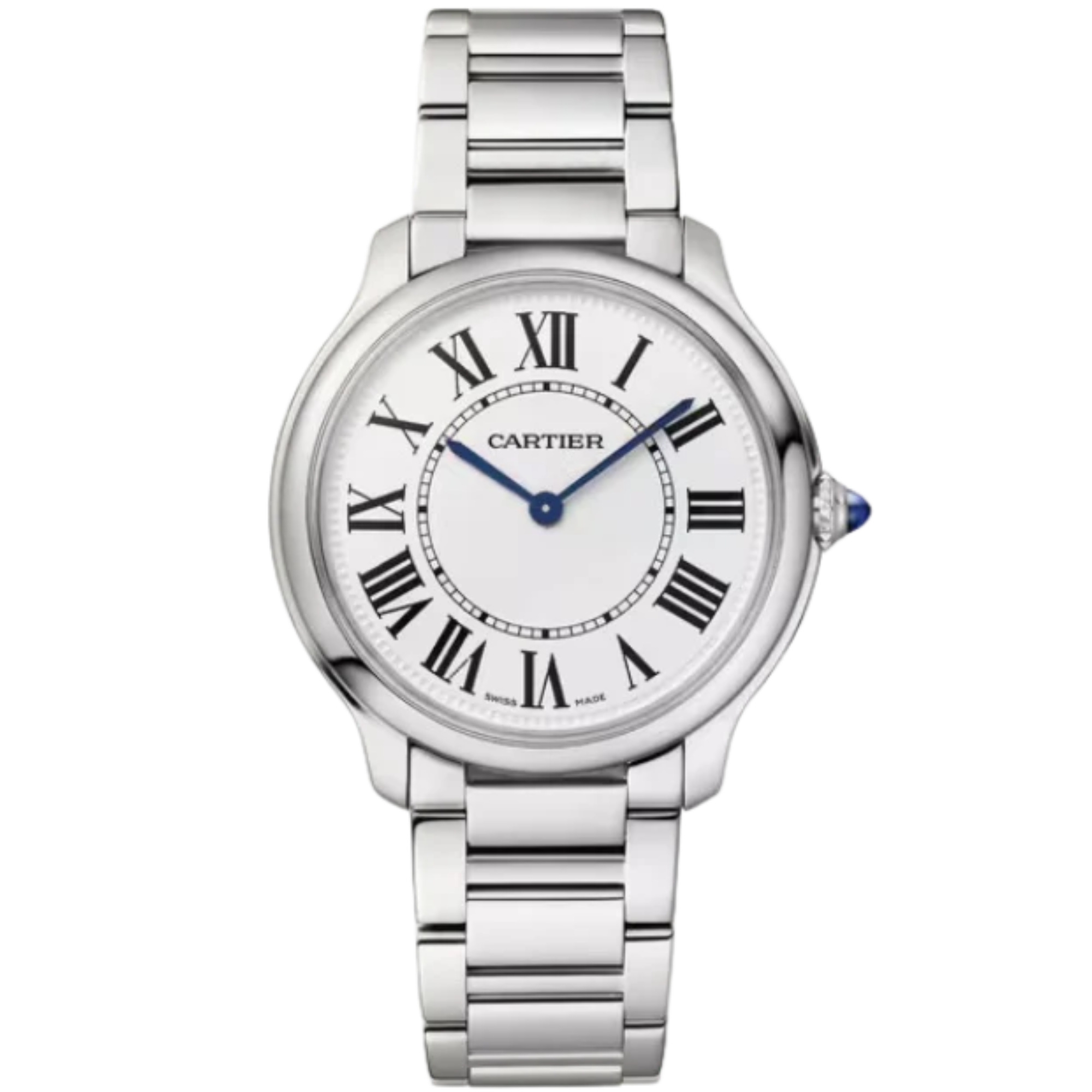 RONDE MUST DE CARTIER 36 MM STAINLESS STEEL WITH SANDBLASTED SILVER DIAL