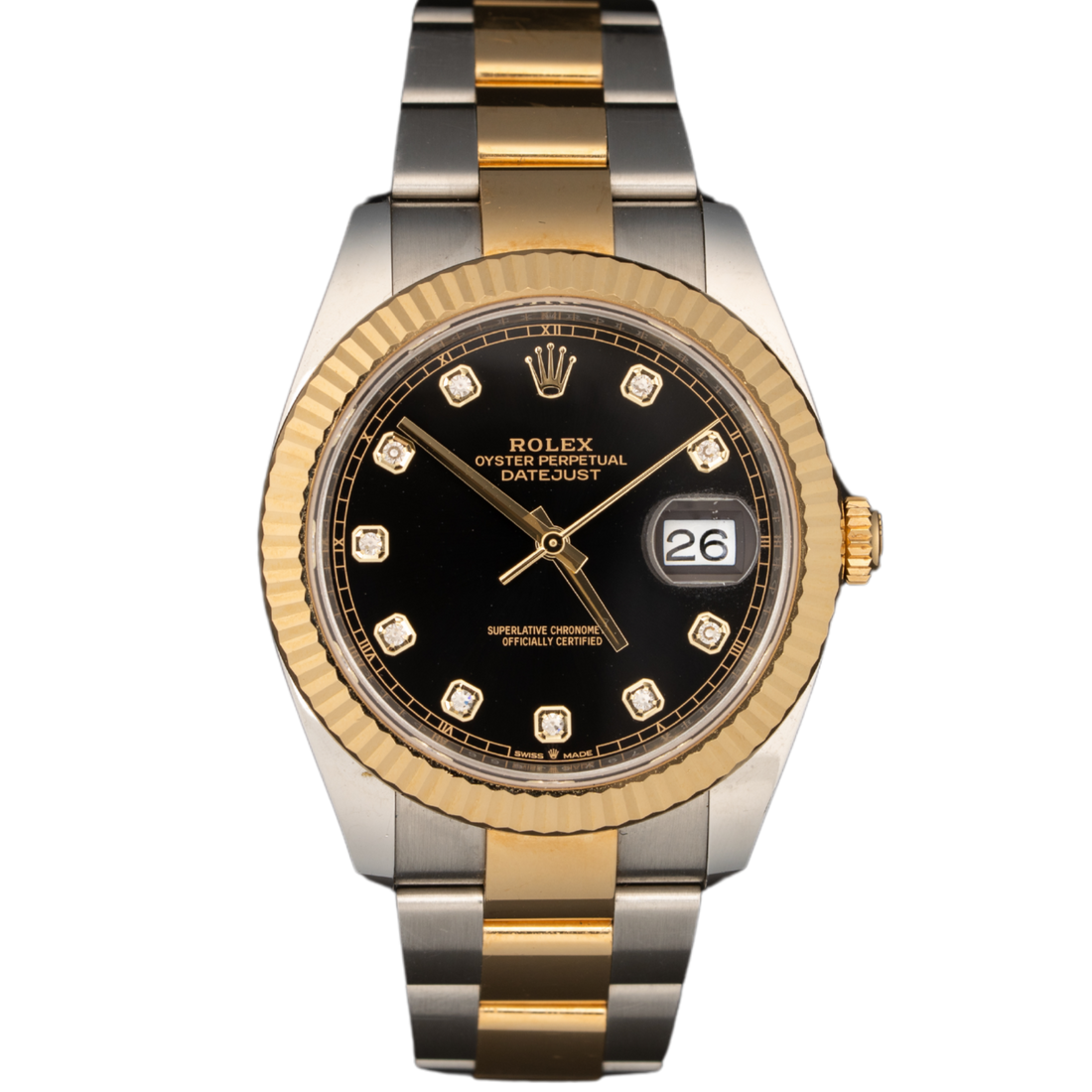 Rolex Datejust Ref. 126333G 41mm Two Tone YG/SS Black Diamond Dial