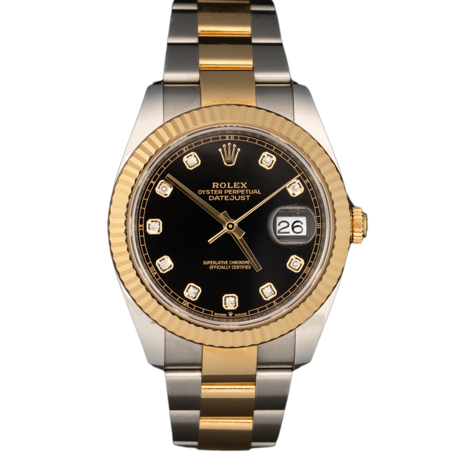Rolex Datejust Ref. 126333G 41mm Two Tone YG/SS Black Diamond Dial