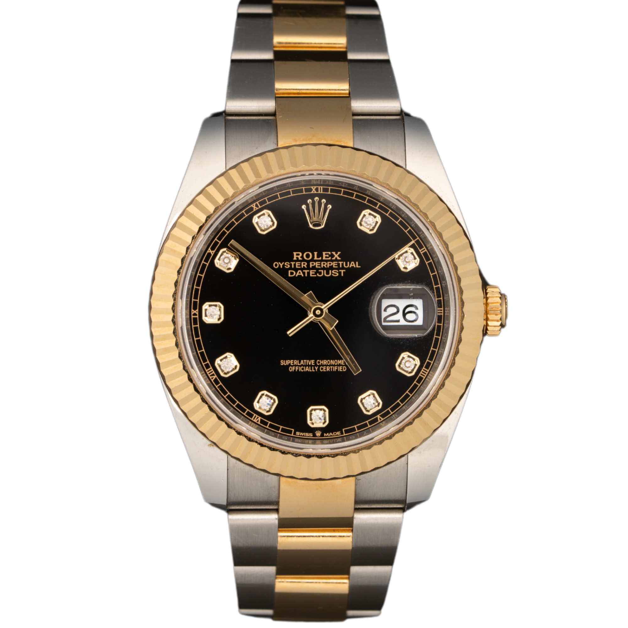 Rolex Datejust Ref. 126333G 41mm Two Tone YG/SS Black Diamond Dial