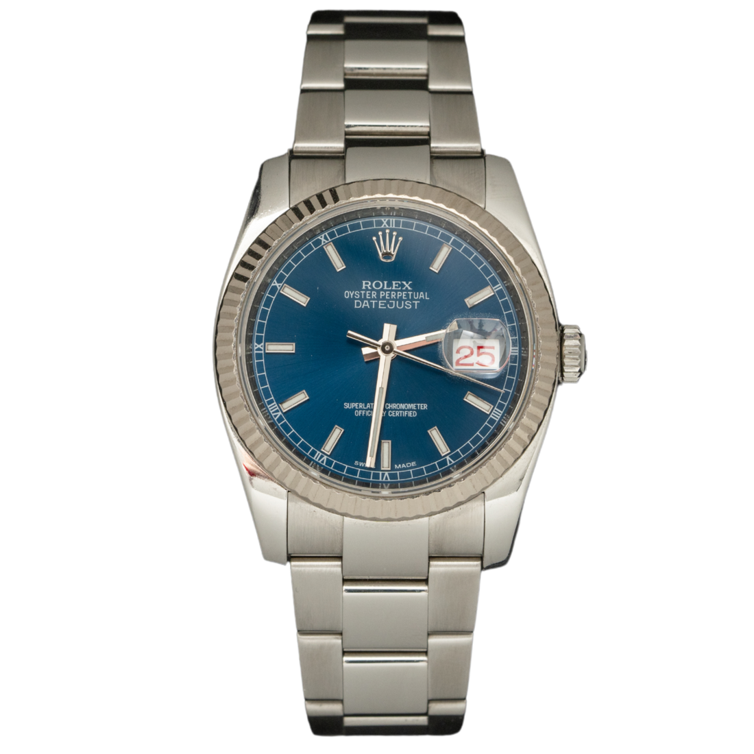 Rolex Datejust Ref. 116234 Stainless Steel Blue Stick Dial Fluted Bezel/Oyster Bracelet