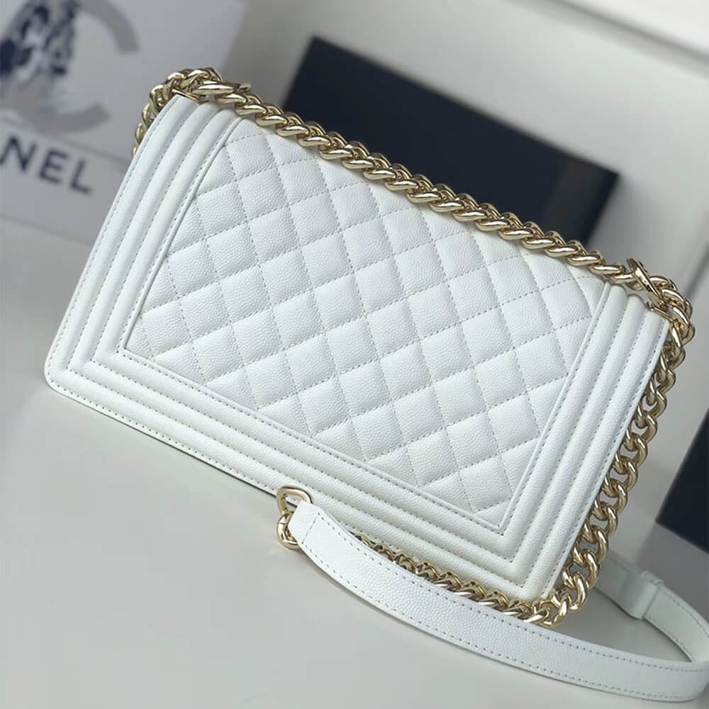 Boy Chanel inspired Bags In white - pochettereps