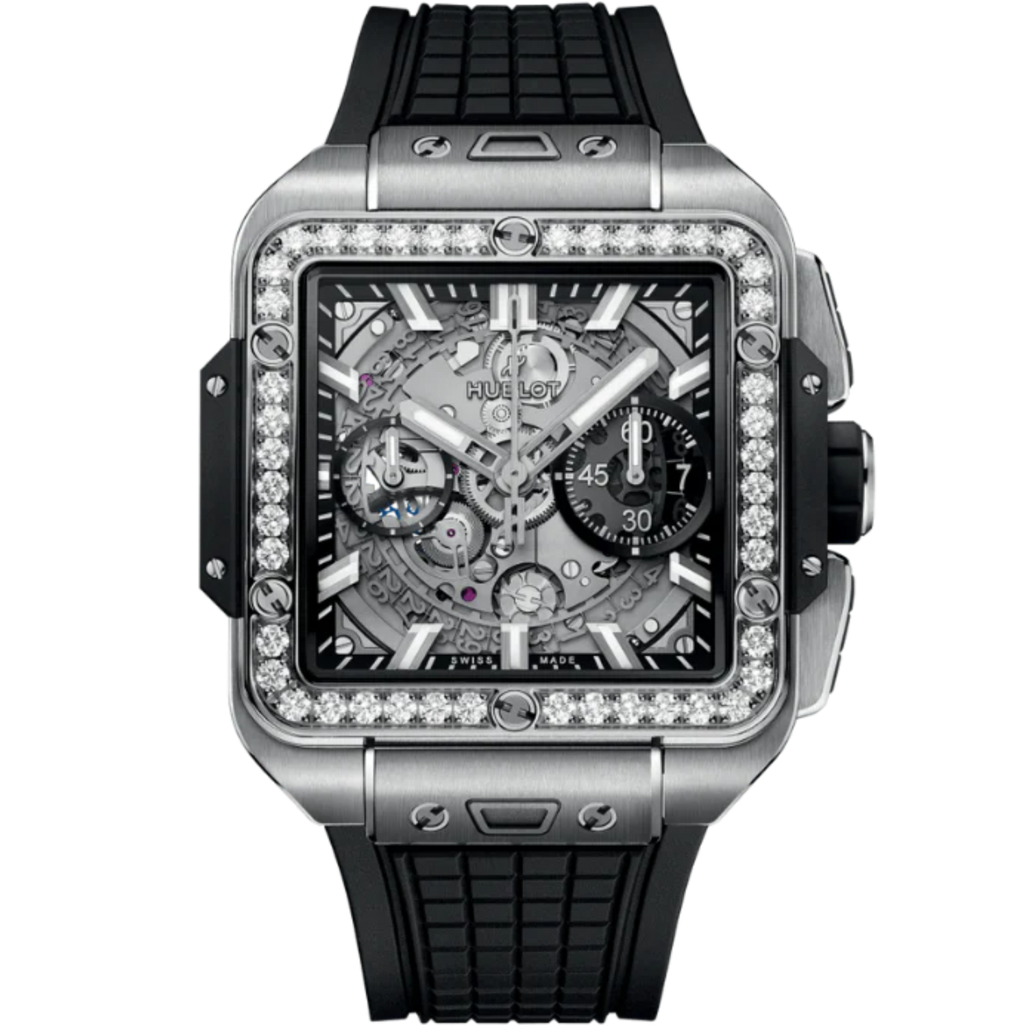SQUARE BANG 42 MM UNICO TITANIUM DIAMONDS