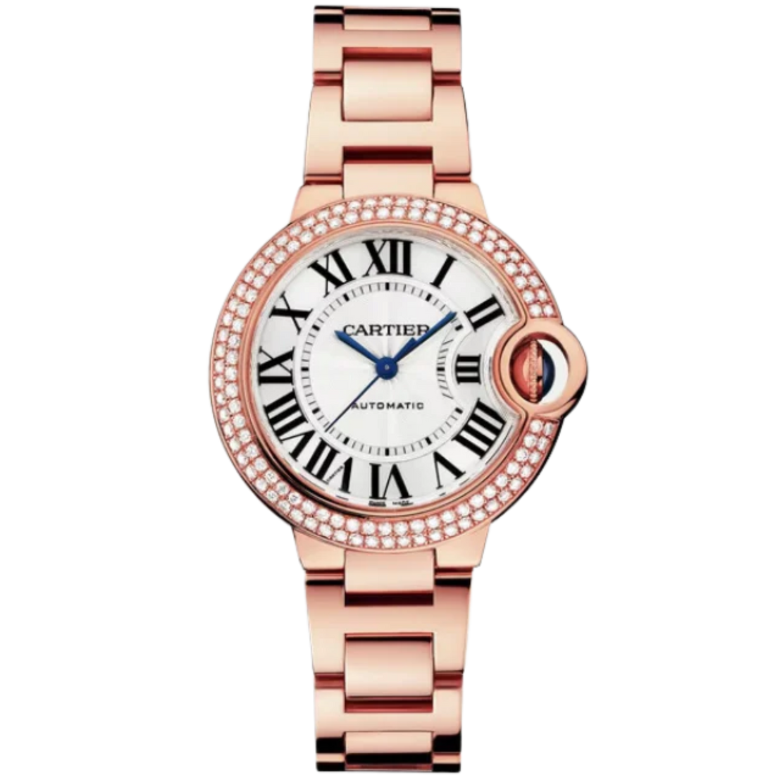 BALLON BLEU DE CARTIER 33 MM ROSE GOLD WITH SILVER GUILLOCHE DIAL