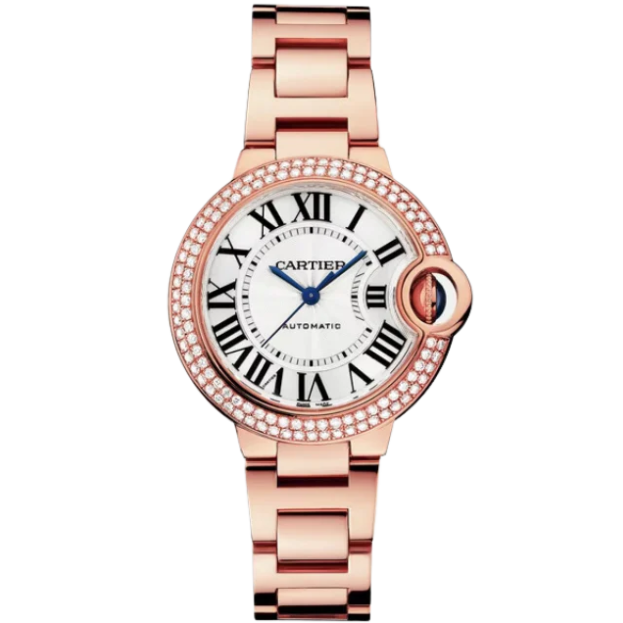 BALLON BLEU DE CARTIER 33 MM ROSE GOLD WITH SILVER GUILLOCHE DIAL