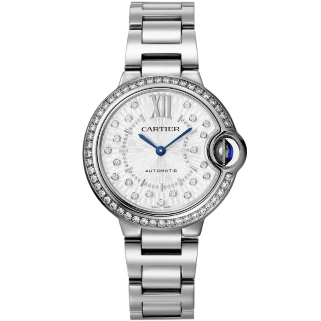 BALLON BLEU DE CARTIER 33 MM STAINLESS STEEL WITH SILVER DIAL