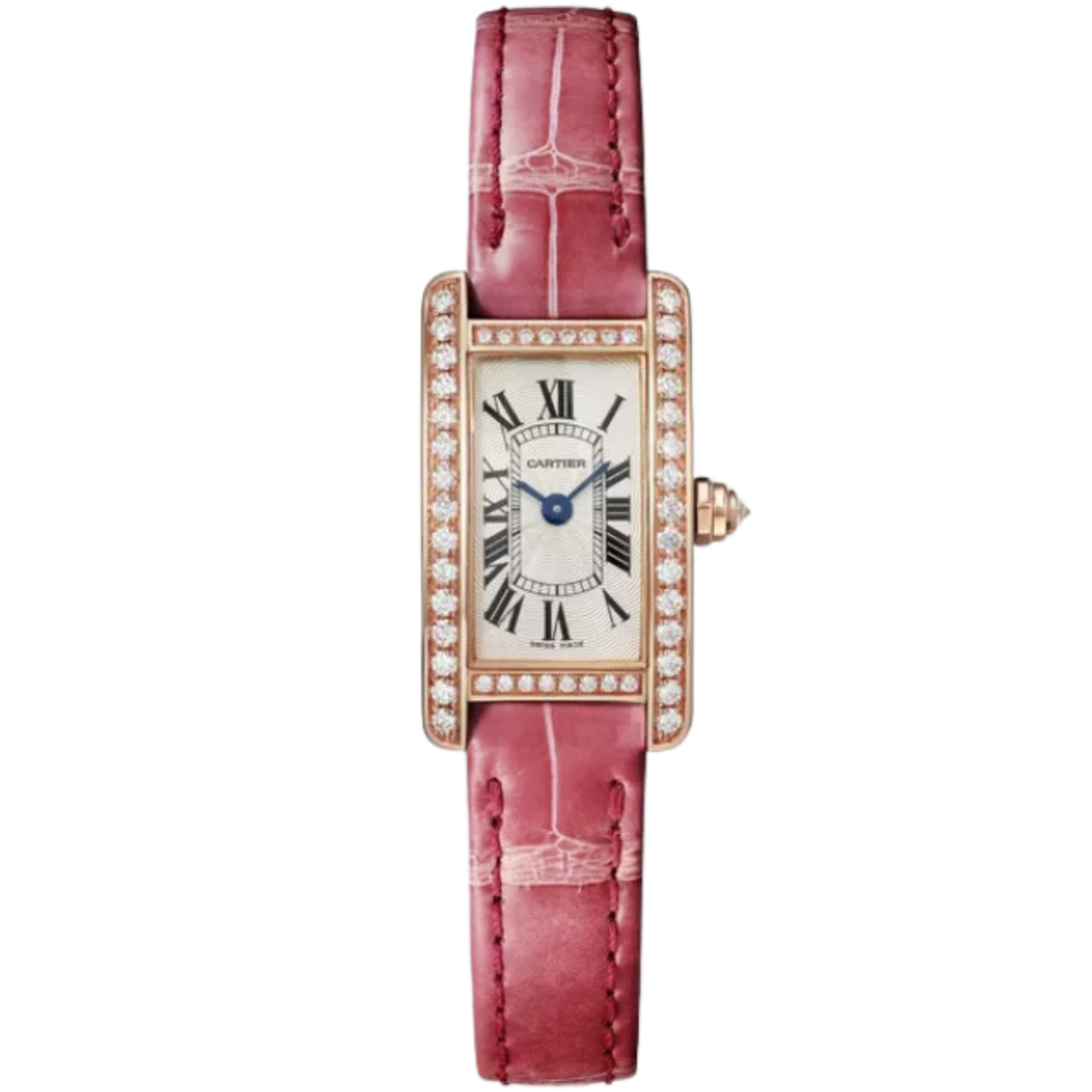 TANK 27 mm AMÉRICAINE WATCH SILVER 18K ROSE GOLD