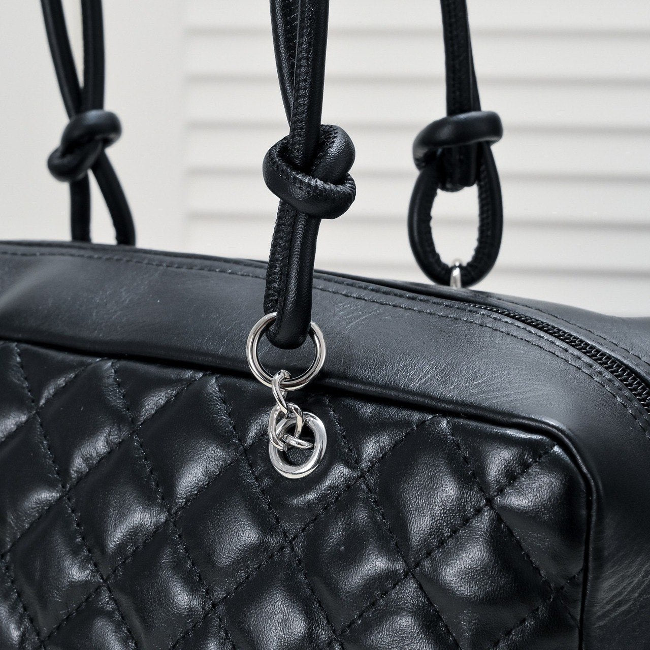 Chanel inspired Black Calfskin Cambon Ligne Handbag - pochettereps