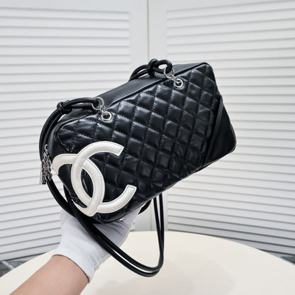 Chanel inspired Black Calfskin Cambon Ligne Handbag - pochettereps