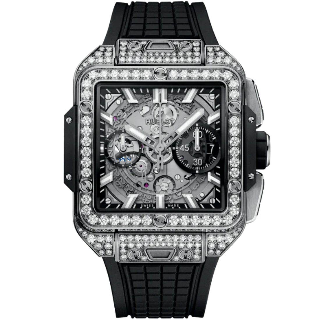 SQUARE BANG 42 MM UNICO TITANIUM PAVÉ
