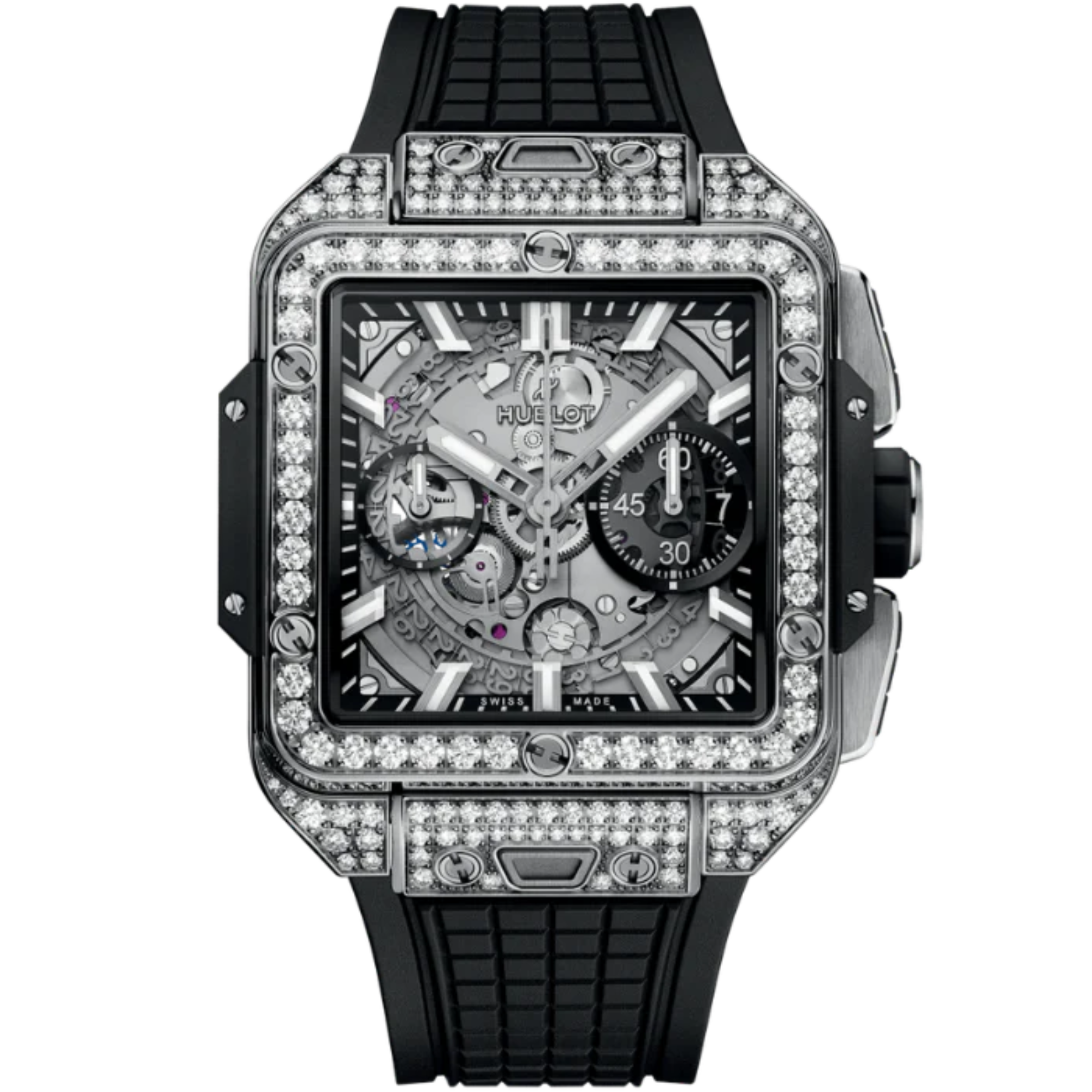 SQUARE BANG 42 MM UNICO TITANIUM PAVÉ