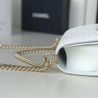Boy Chanel inspired Bags In white - pochettereps