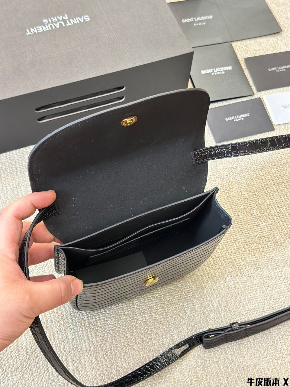 YSL Inspired Kaia Satchel Black Leather Bag