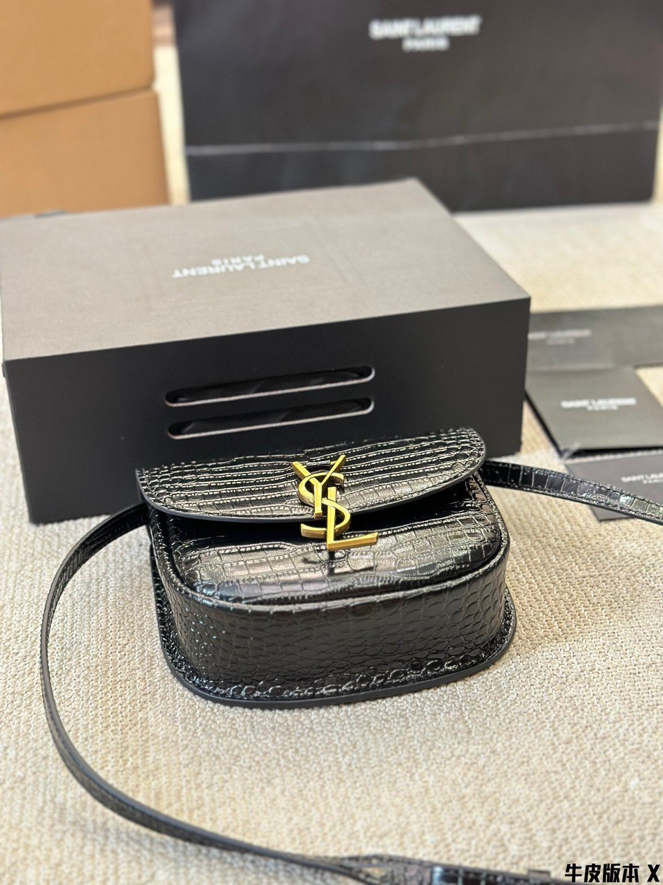 YSL Inspired Kaia Satchel Black Leather Bag