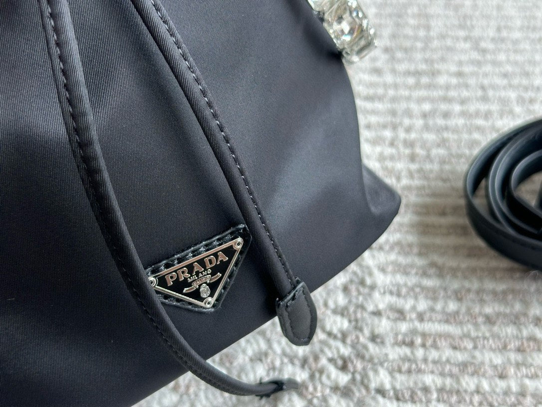 Prada Inspired Mini Nylon Bucket Bag