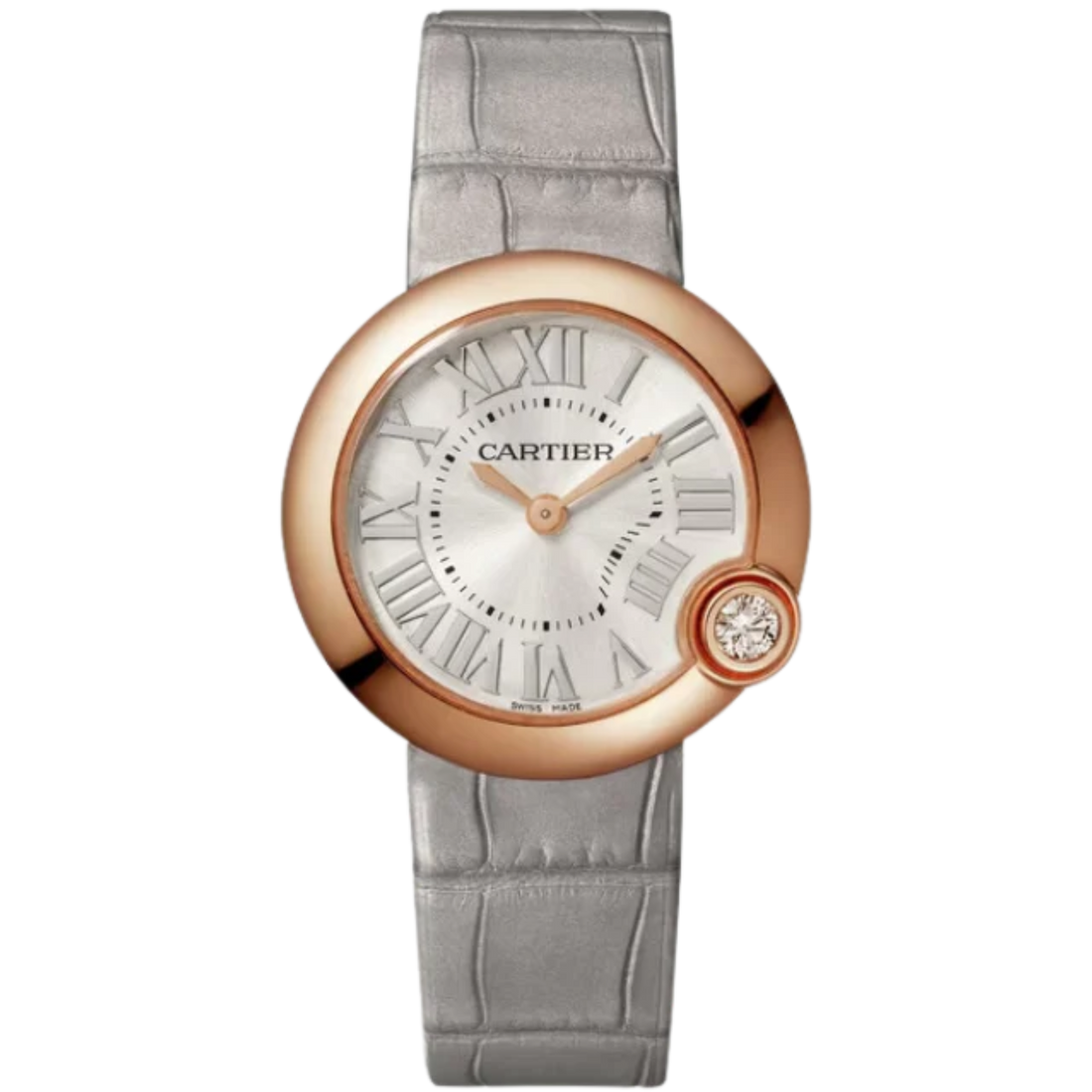 BALLON BLEU DE CARTIER 30 MM ROSE GOLD WITH SILVER SUNRAY BRUSHED DIAL
