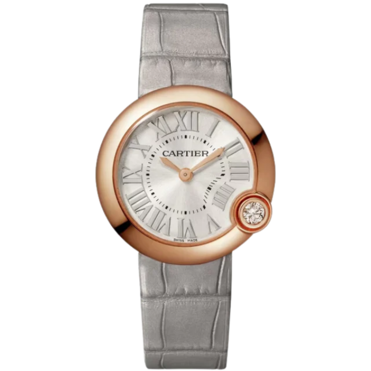 BALLON BLEU DE CARTIER 30 MM ROSE GOLD WITH SILVER SUNRAY BRUSHED DIAL