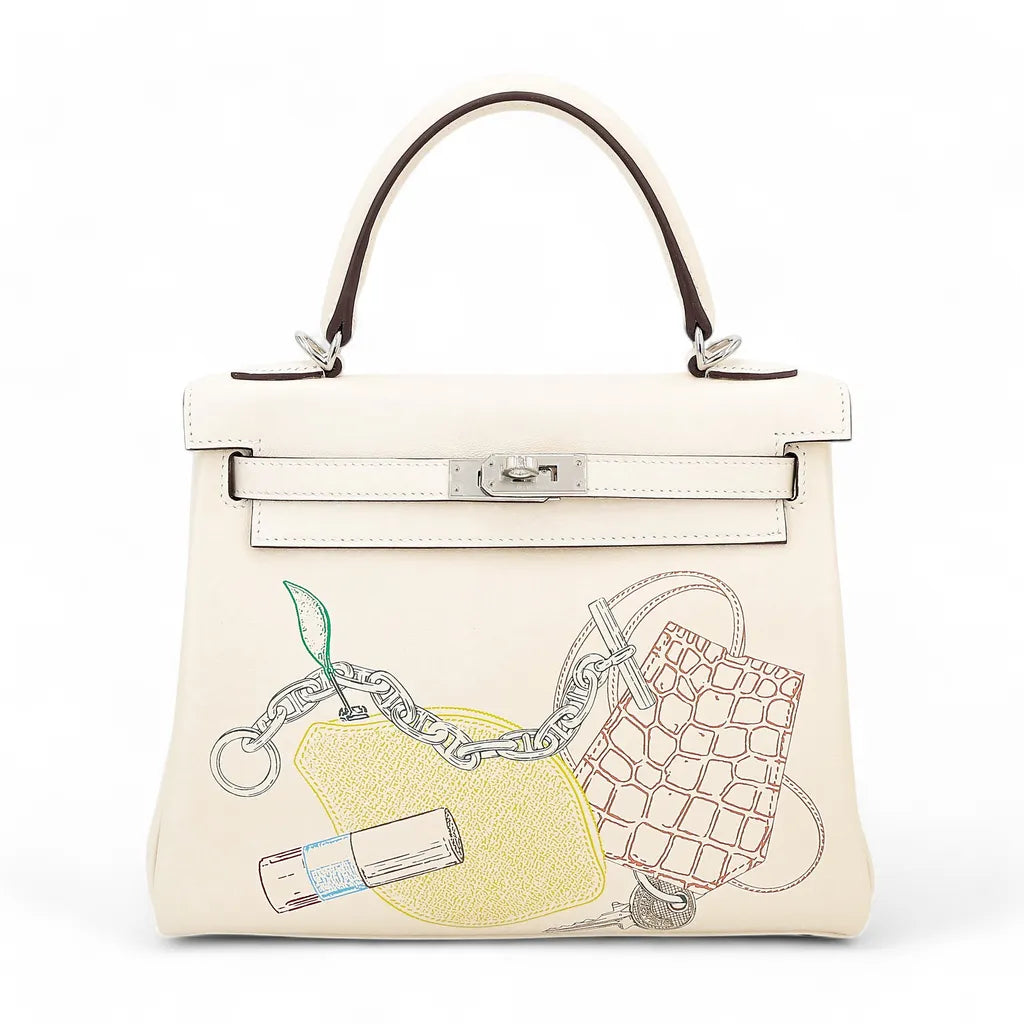Hermes Inspired Kelly 25 In &amp; Out Bag