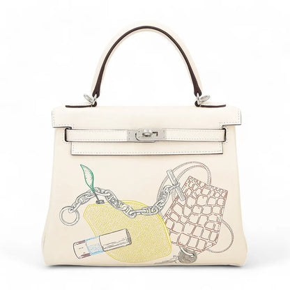 Hermes Inspired Kelly 25 In &amp; Out Bag