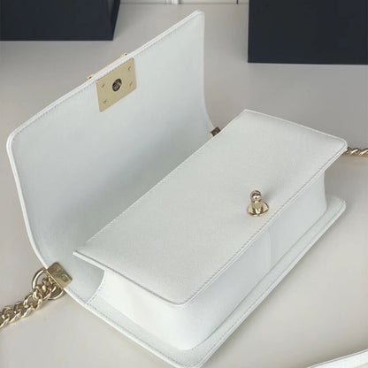 Boy Chanel inspired Bags In white - pochettereps