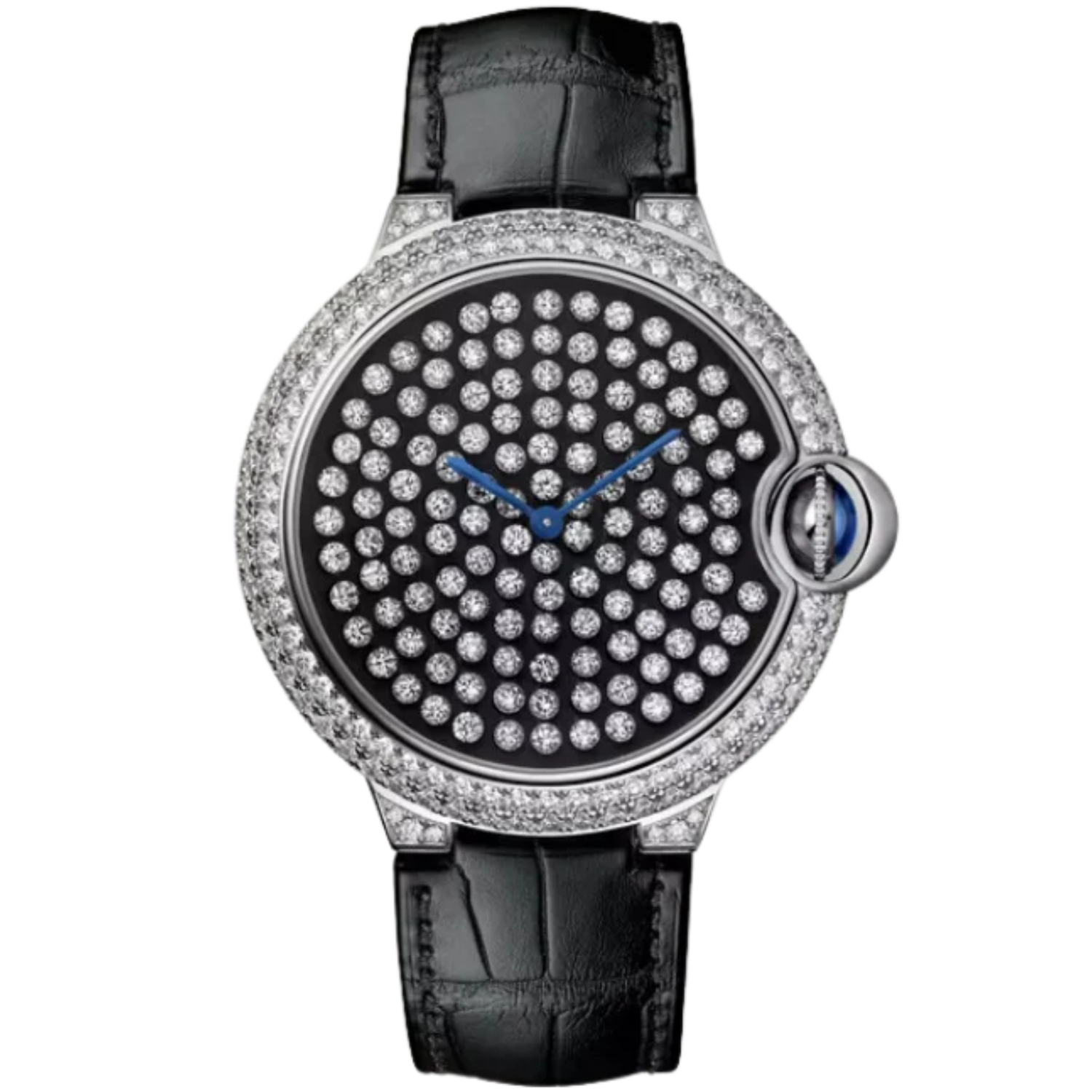 BALLON BLEU DE CARTIER SERTI VIBRANT 42 MM RHODIUMIZED WHITE GOLD WITH WHITE GOLD NAC-TREATED DIAL
