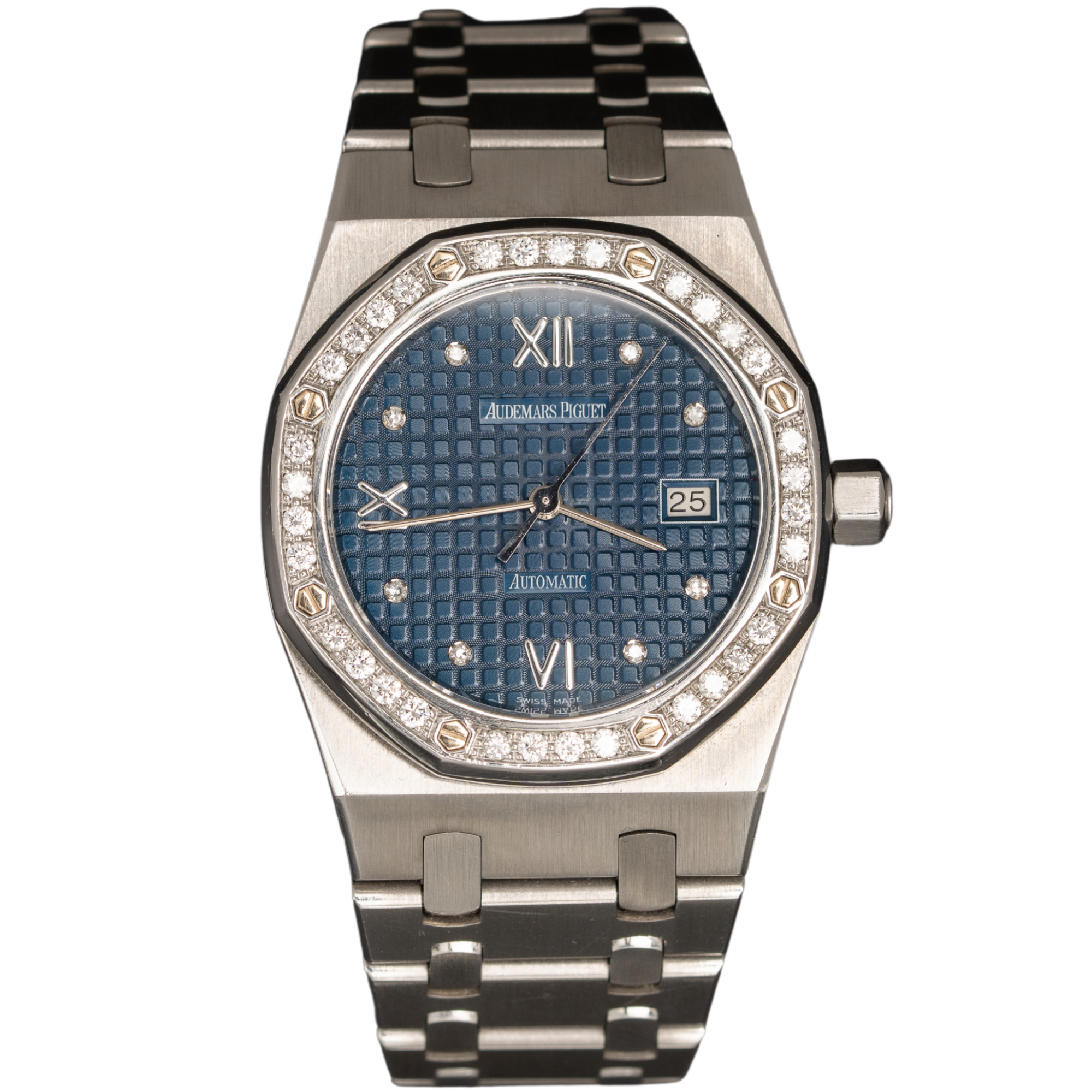 Audemars Piguet Royal Oak Ref. 15088ST.Z.0789ST.01 33MM Stainless Steel Blue Dial Diamond Markers/Diamond Bezel