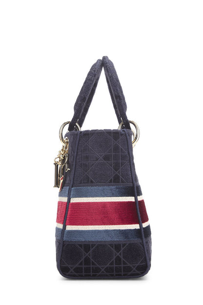 Dior Navy Velvet Lady D-Lite Bag - AAA Bags at Pochettebag