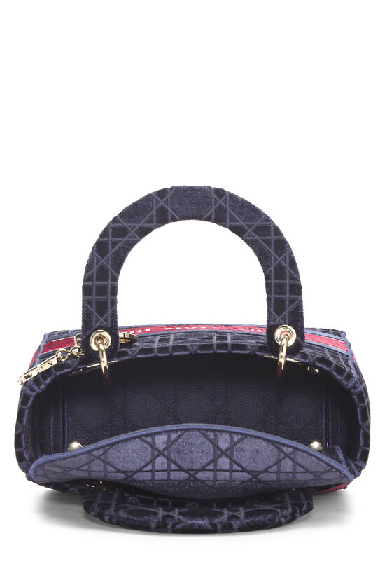 Dior Navy Velvet Lady D-Lite Bag - AAA Bags at Pochettebag