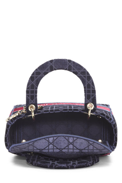 Dior Navy Velvet Lady D-Lite Bag - AAA Bags at Pochettebag