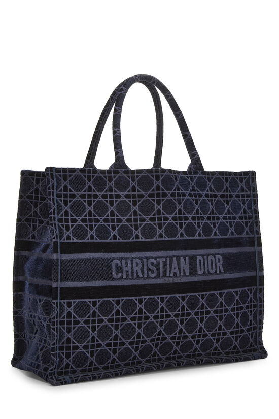Dior Navy Velvet Book Tote Bag - AAA Bags at Pochettebag