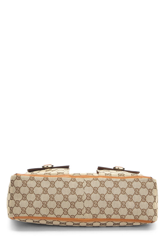Gucci Inspired Canvas Abbey Pocket Tote Bag
