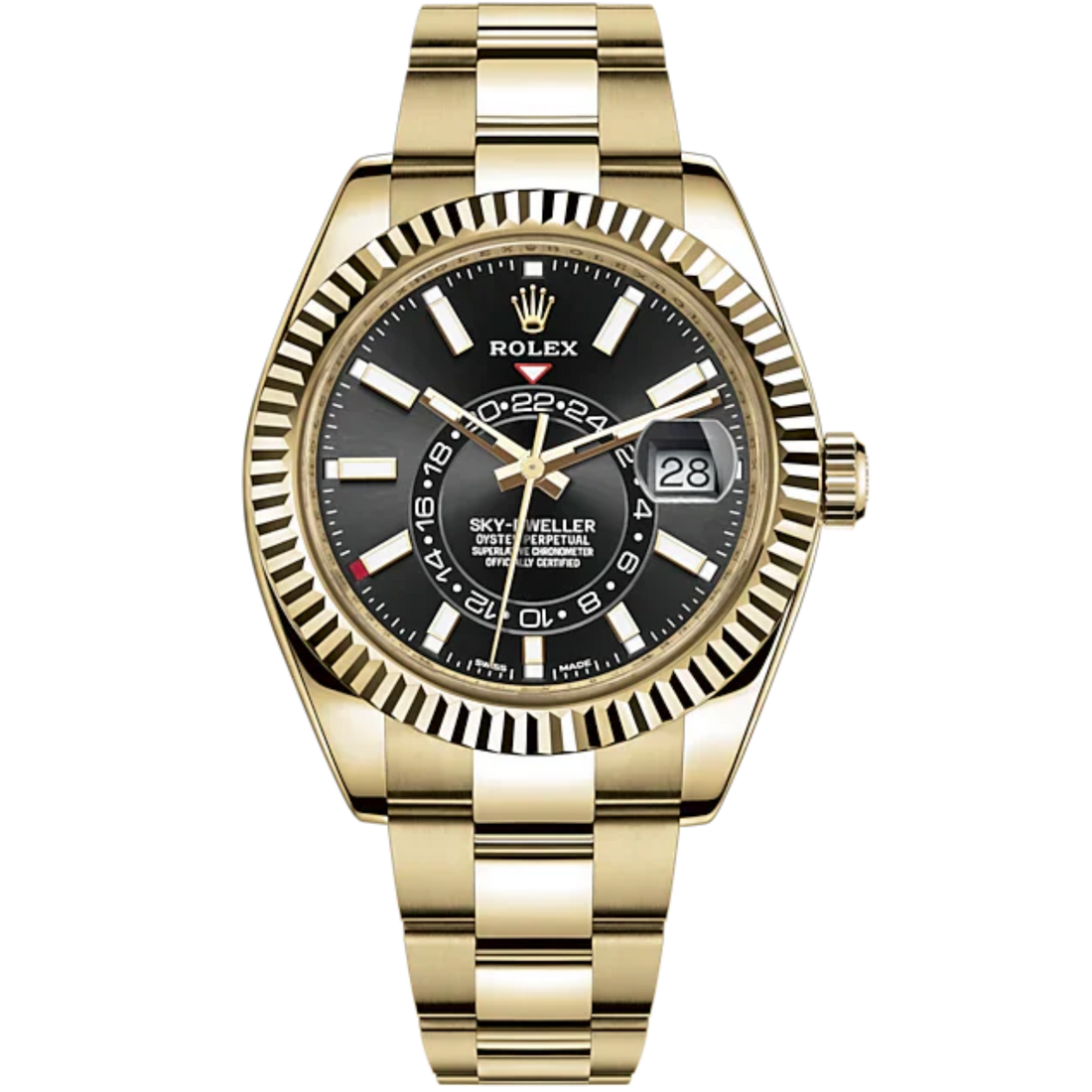 Rolex Skydweller Ref. 326938 42mm Yellow Gold Black Dial