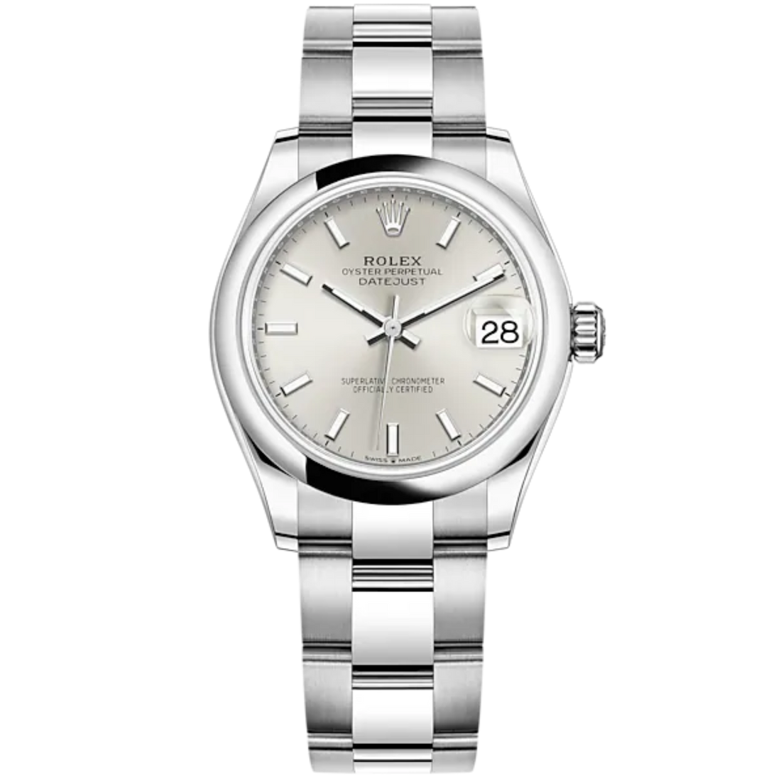 Rolex Datejust Ref. 278240 31mm Smooth Bezel and Oyster Band Silver Dial