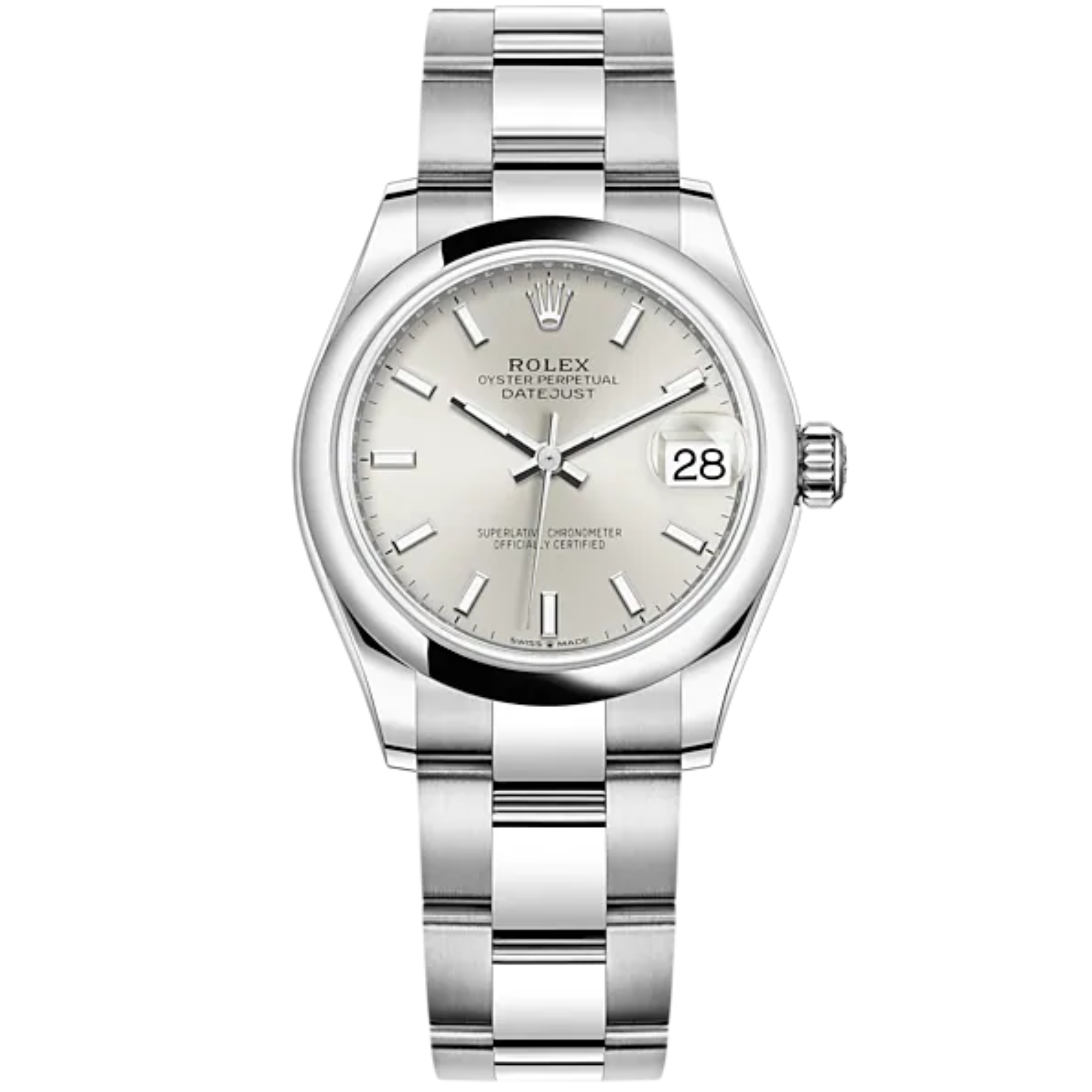 Rolex Datejust Ref. 278240 31mm Smooth Bezel and Oyster Band Silver Dial