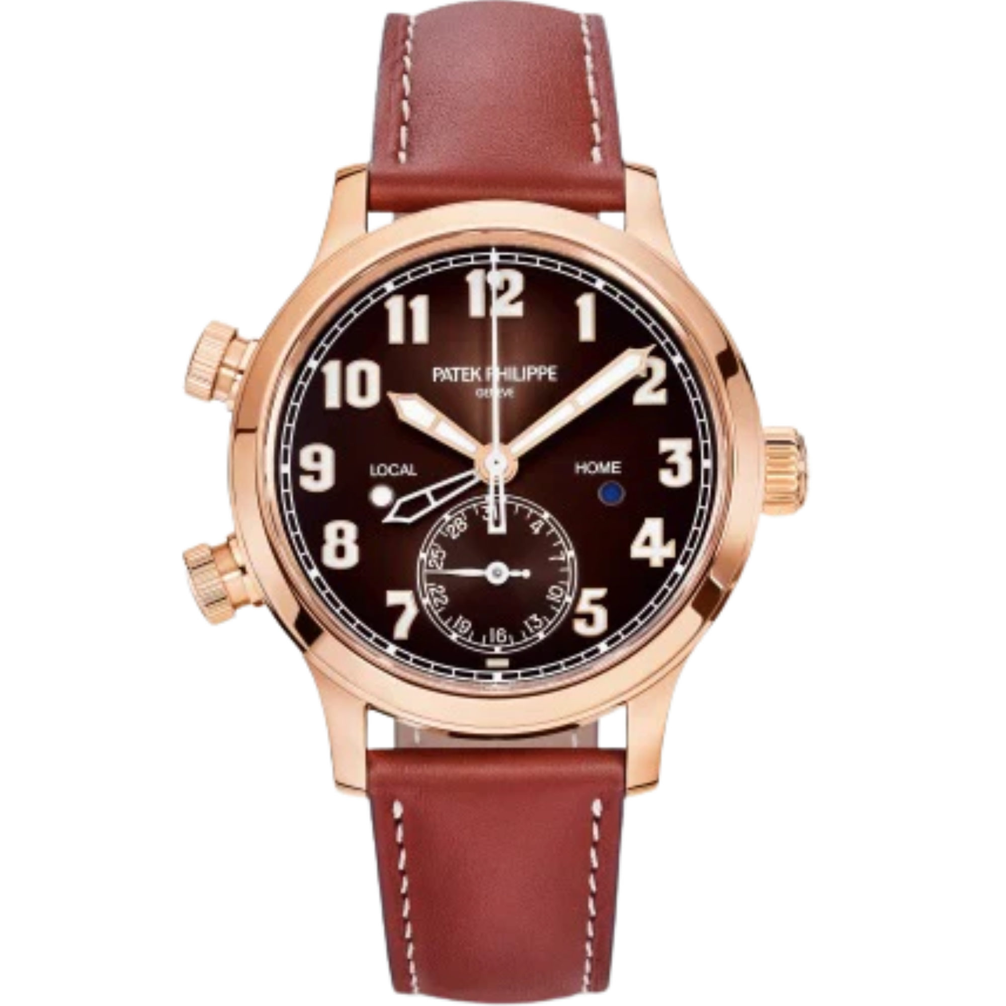 7234R Complications 37.5mm Vintage Brown Calfskin Strap Brown Sunburst Black Gradated Dial Rose Gold Bezel