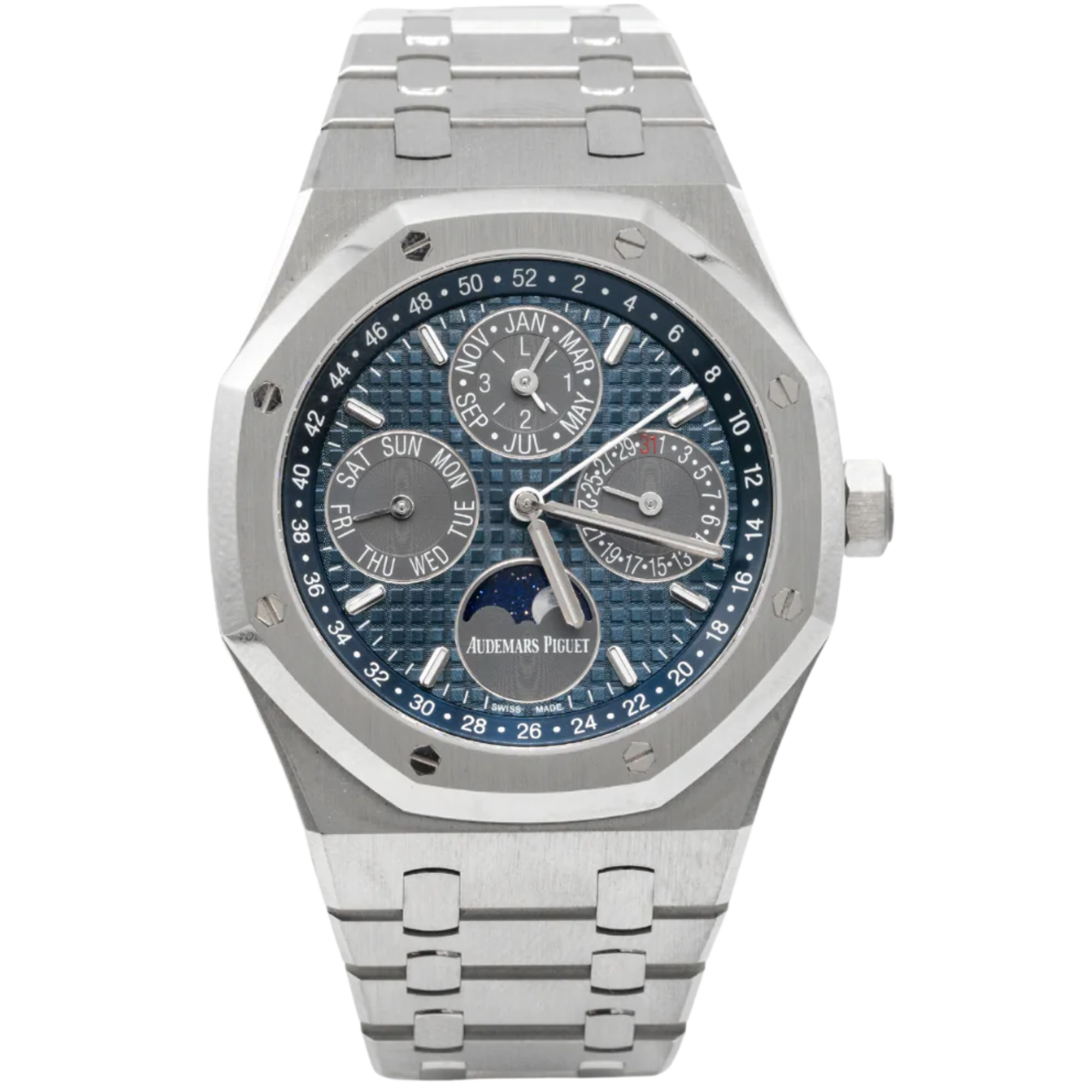 Audemars Piguet Royal Oak Perpetual Calendar Ref. 26574TI.OO.1220TI.01 Titanium, Black/Blue Dial