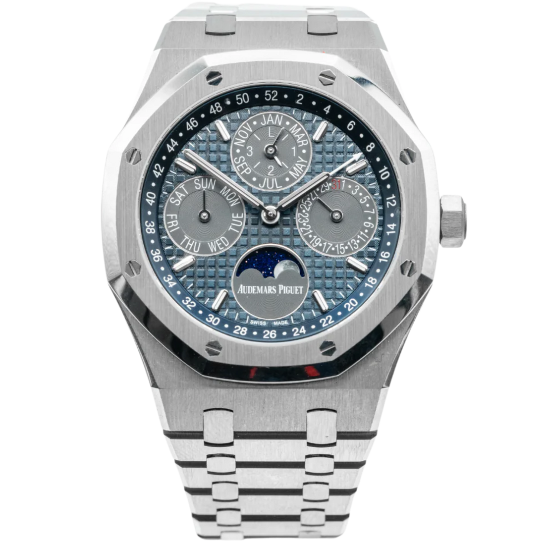 Audemars Piguet Royal Oak Perpetual Calendar Ref. 26574TI.OO.1220TI.01 Titanium, Black/Blue Dial