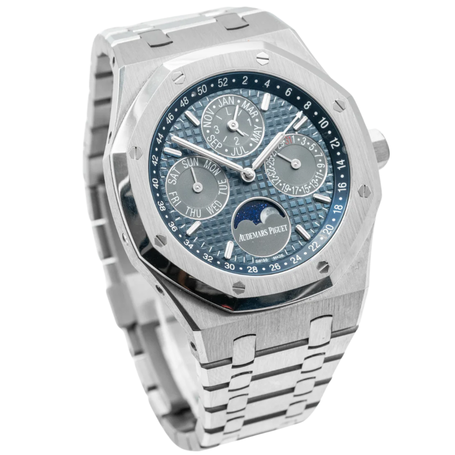 Audemars Piguet Royal Oak Perpetual Calendar Ref. 26574TI.OO.1220TI.01 Titanium, Black/Blue Dial