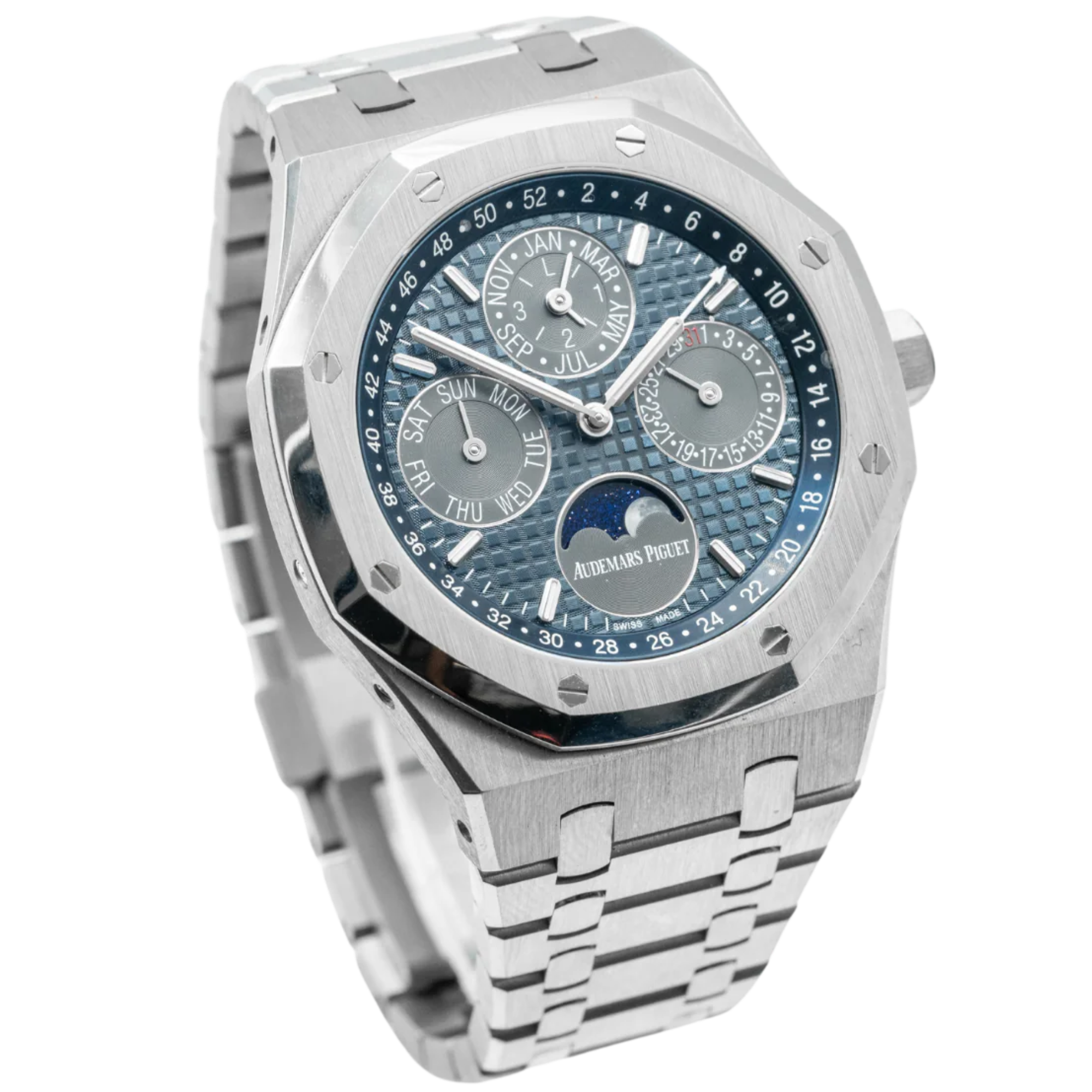Audemars Piguet Royal Oak Perpetual Calendar Ref. 26574TI.OO.1220TI.01 Titanium, Black/Blue Dial