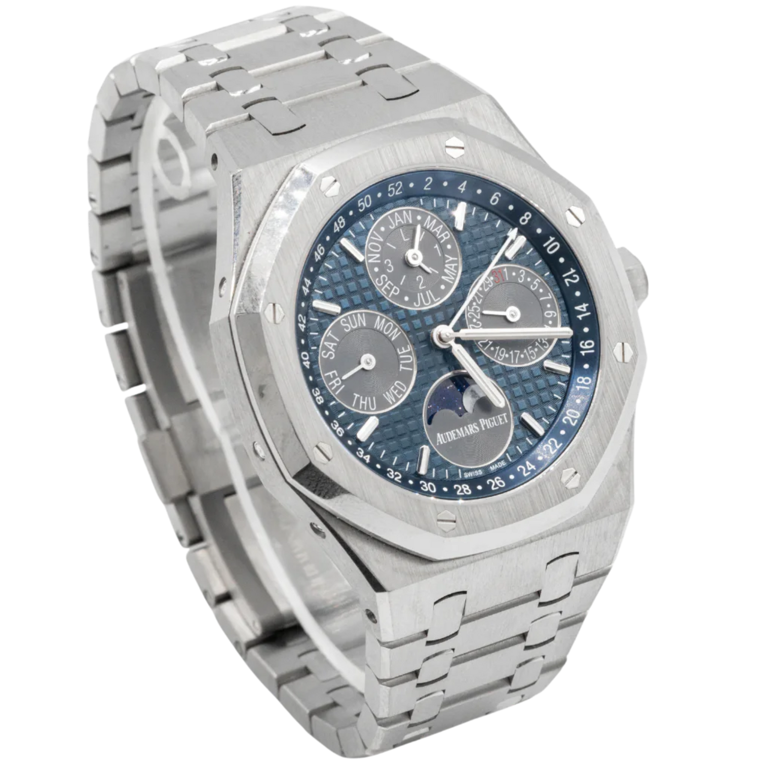 Audemars Piguet Royal Oak Perpetual Calendar Ref. 26574TI.OO.1220TI.01 Titanium, Black/Blue Dial