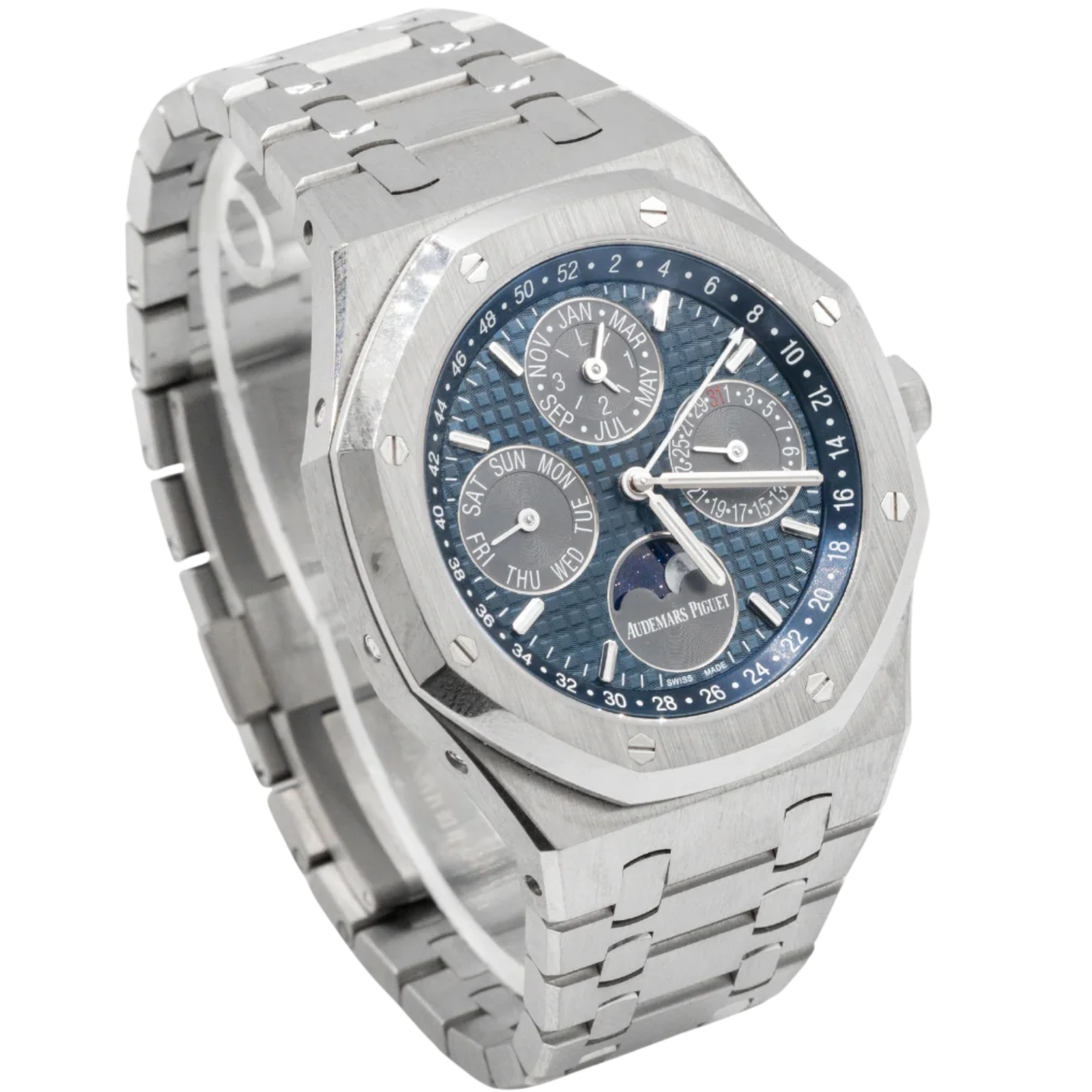 Audemars Piguet Royal Oak Perpetual Calendar Ref. 26574TI.OO.1220TI.01 Titanium, Black/Blue Dial