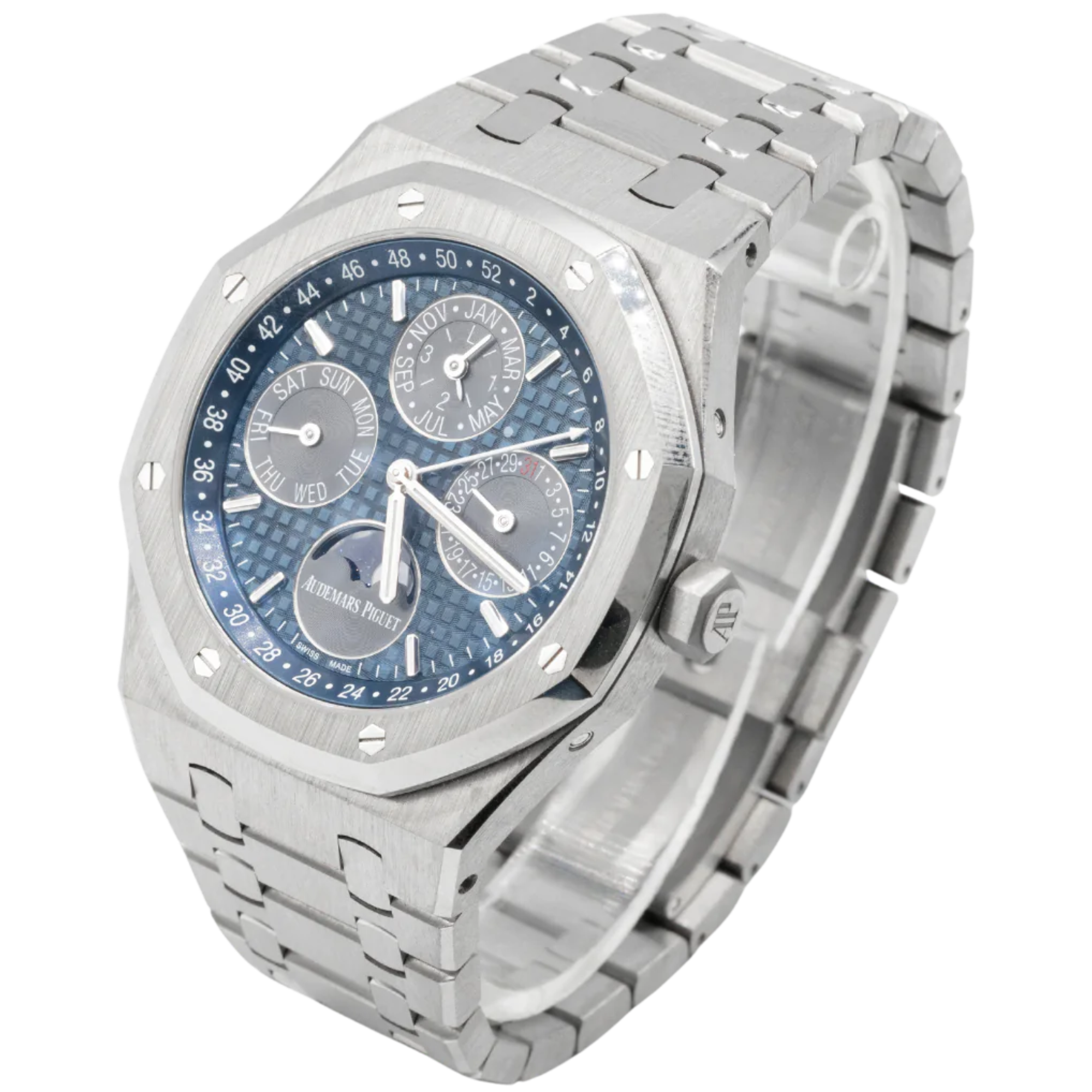 Audemars Piguet Royal Oak Perpetual Calendar Ref. 26574TI.OO.1220TI.01 Titanium, Black/Blue Dial