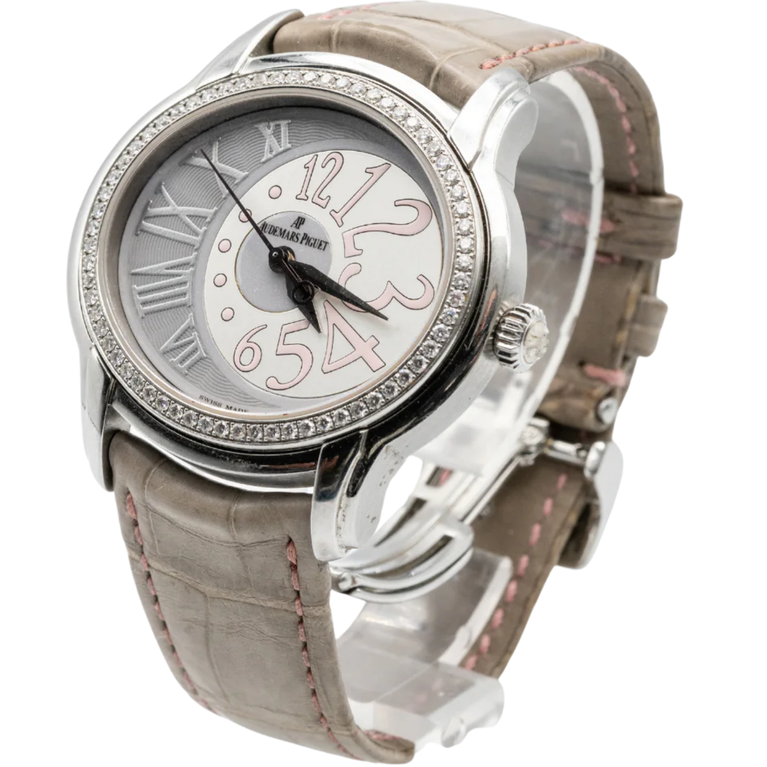 Audemars Piguet Ref. 77301ST.ZZ.D009CR.01 Stainless Steel Millenary Grey Dial with Diamond Bezel