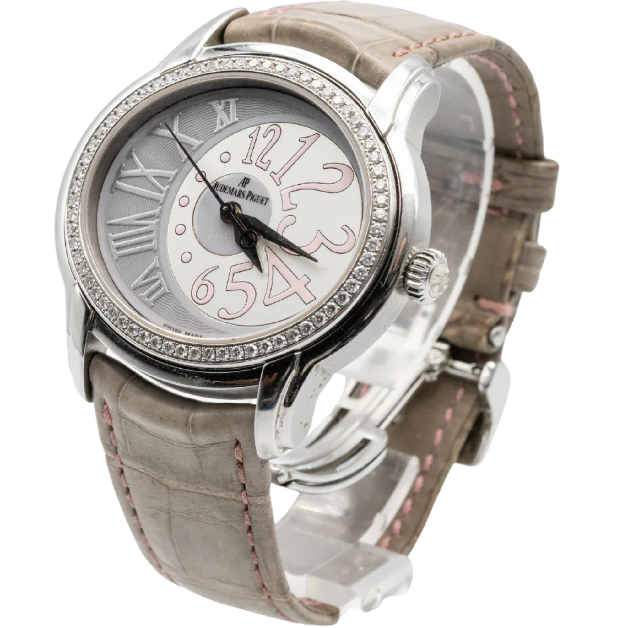 Audemars Piguet Ref. 77301ST.ZZ.D009CR.01 Stainless Steel Millenary Grey Dial with Diamond Bezel