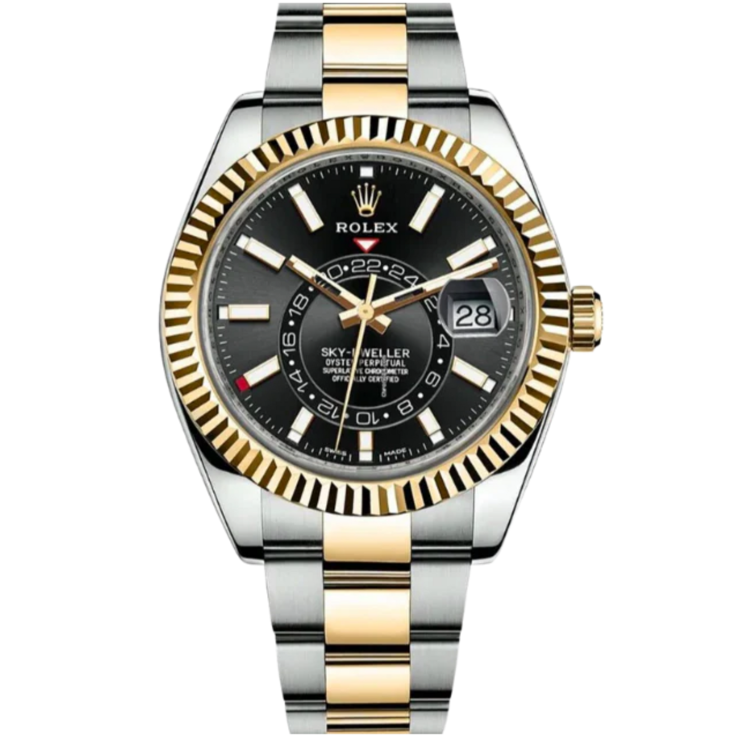 Rolex Skydweller Ref. 326933 Two Tone Yellow Gold Black Dial on Oyster
